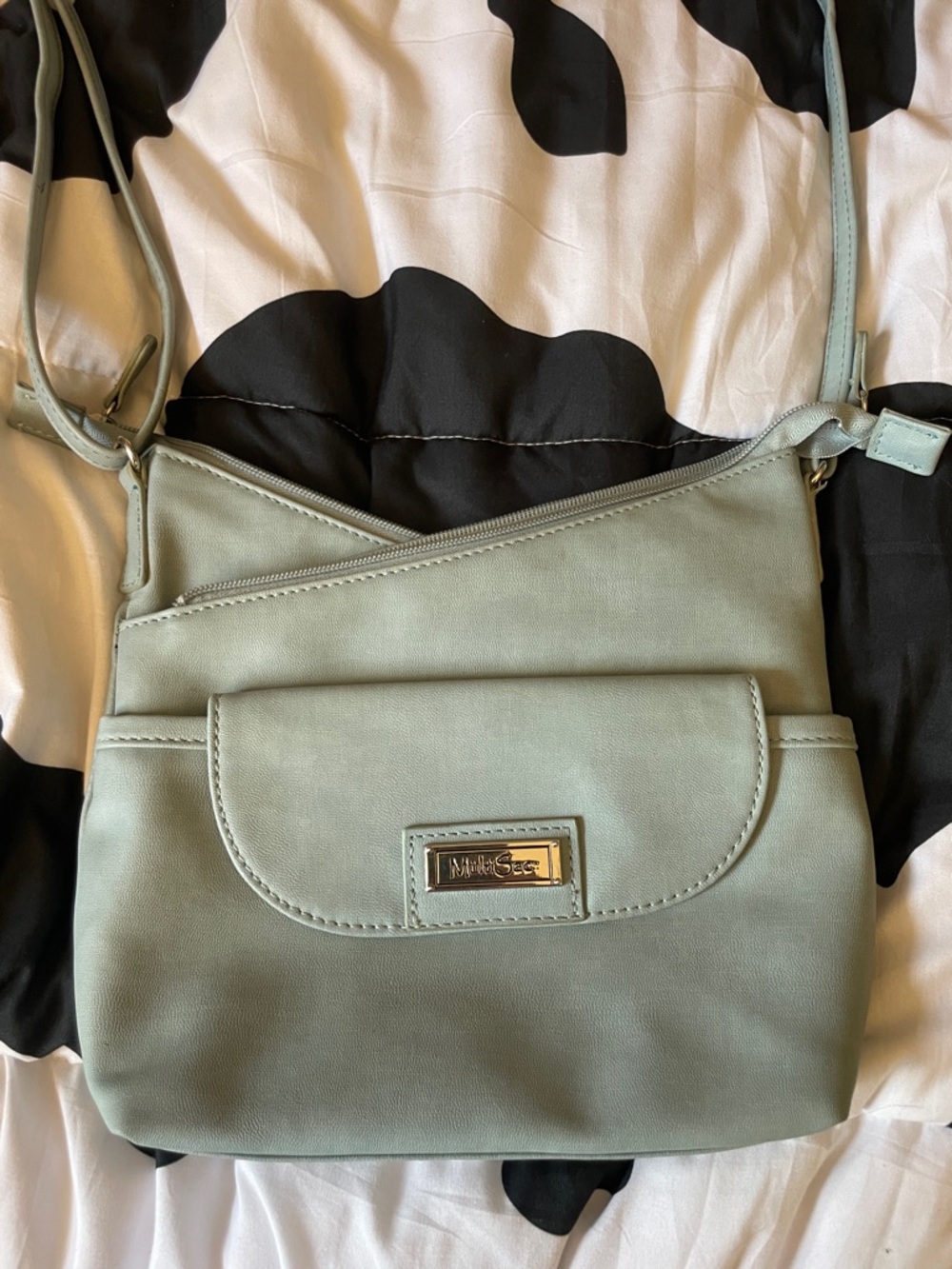 Mint Green Crossbody Bag with Front Flap by MultiSac
